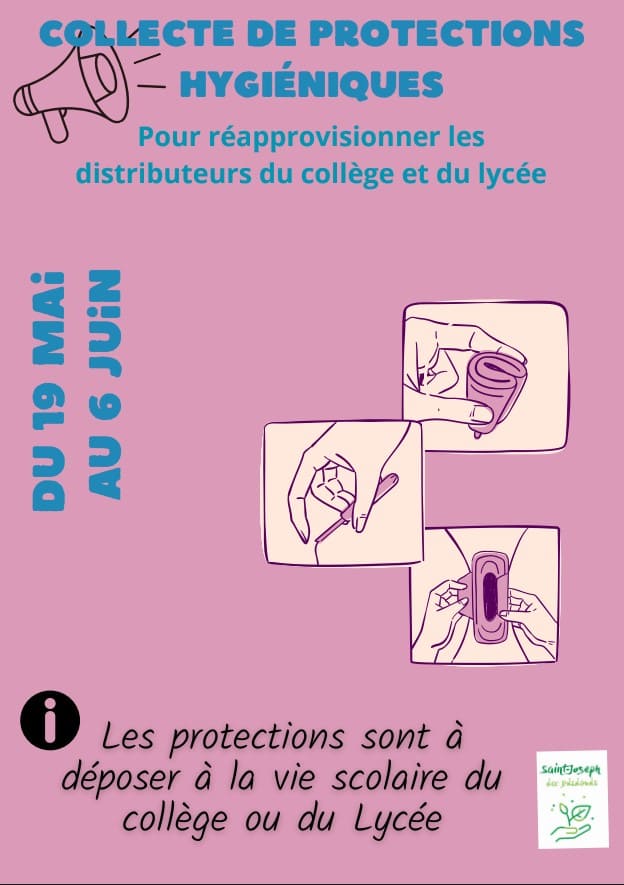 Collège St Joseph Sallanches Collecte de protections hygiéniques (1)